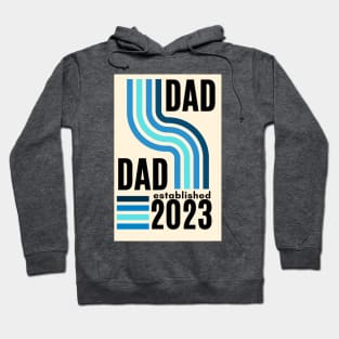 dad establised 2023 new dad, dad to be  gender reveal baby shower boy blue Hoodie